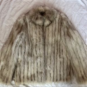 Corded Blue Fox Fur Jacket by Saga Fox, SZ Small